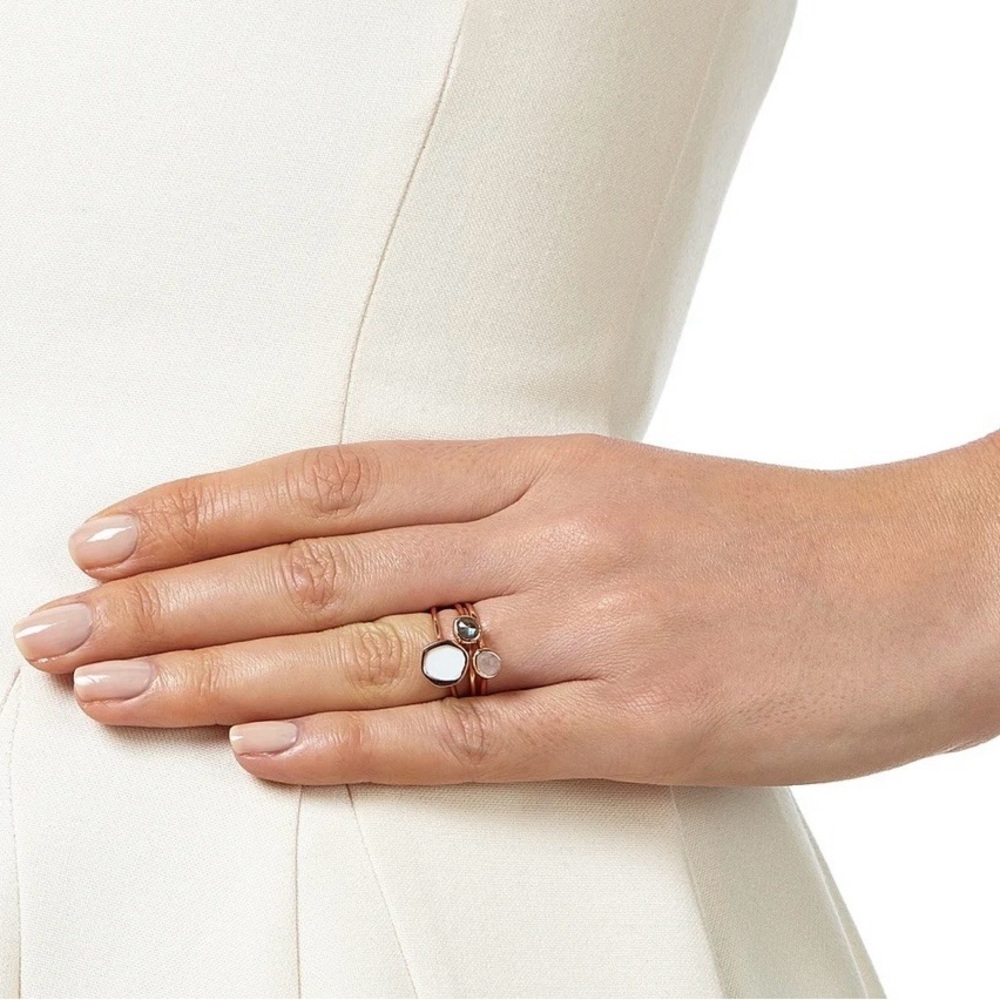 Monica Vinader Atlantis Gem Mini Stack Ring White… - image 6